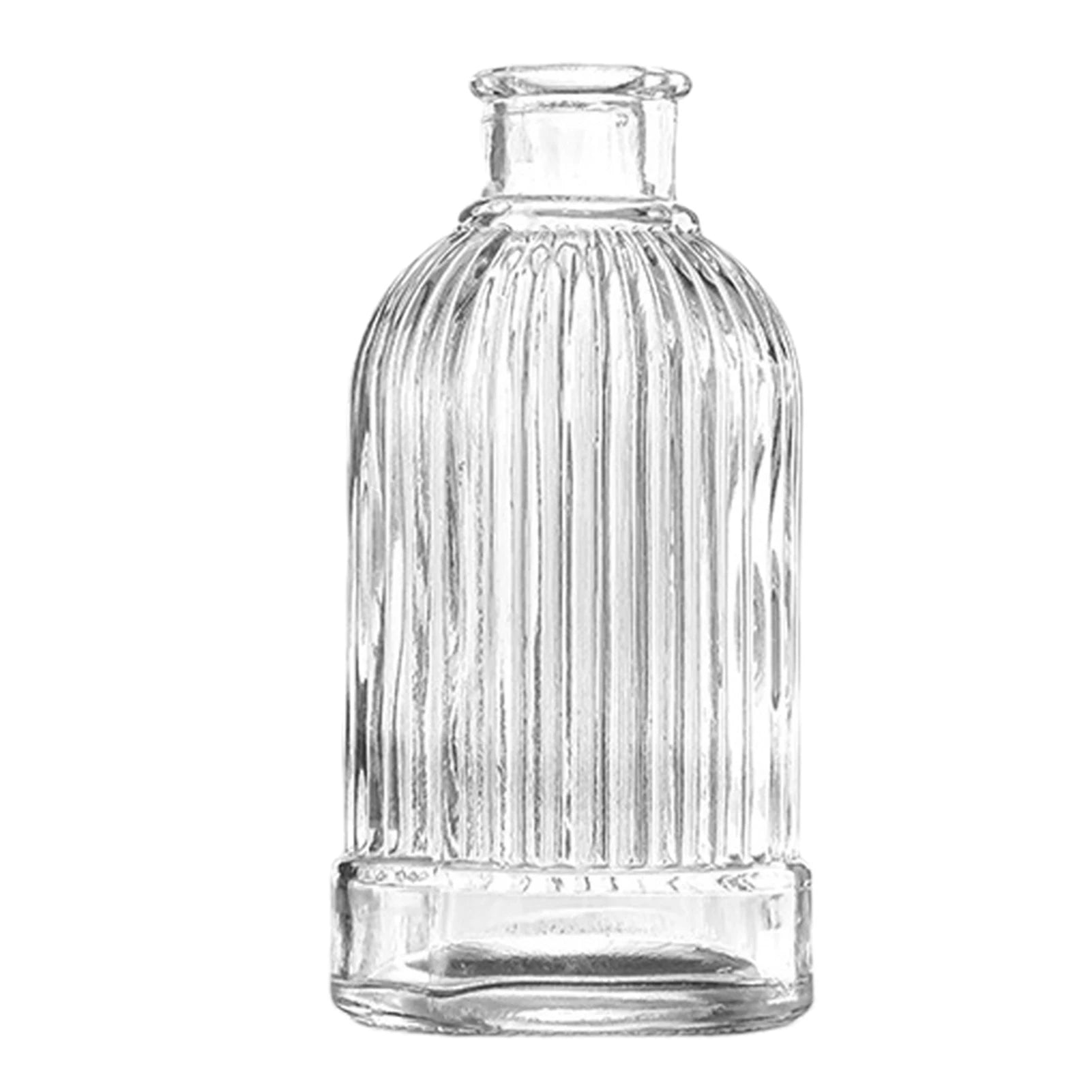 Vintage Embossed Glass Vase — Wide Mouth Hydroponic Flower & Home Decor