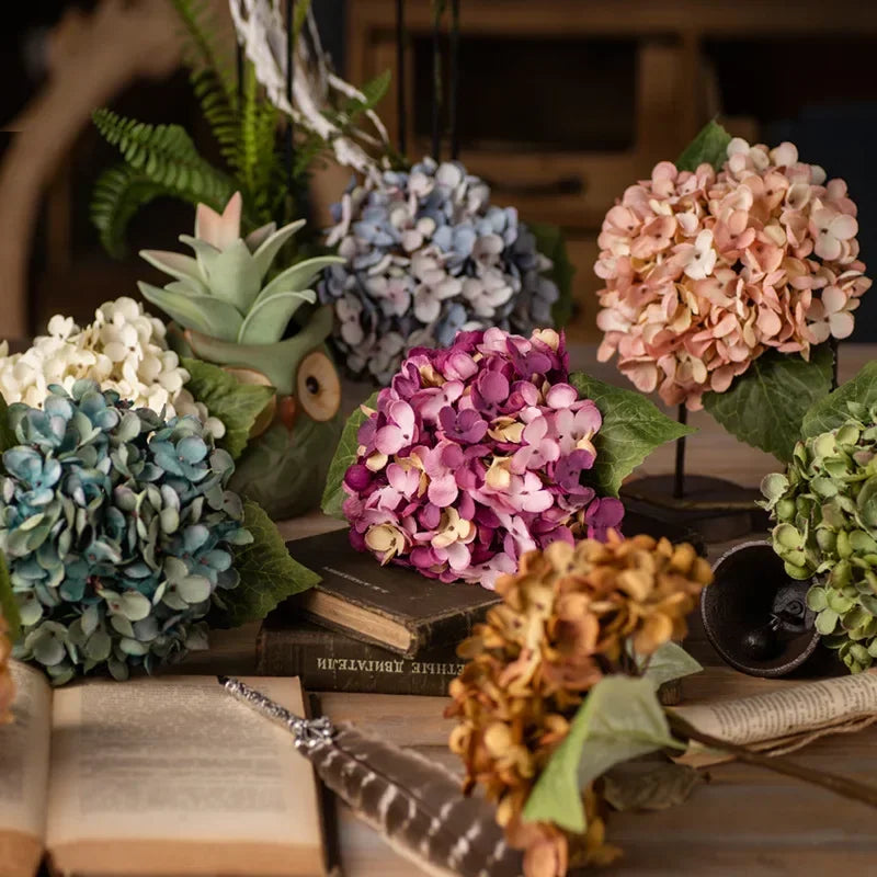 Luxury Silk Hydrangea Stem — Elegant Artificial Flower for Weddings & Home Decor
