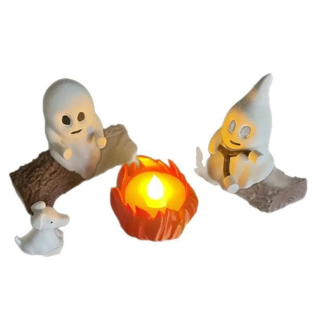 Ghost Campfire Halloween Decor Set | Spooky Outdoor & Indoor Scene
