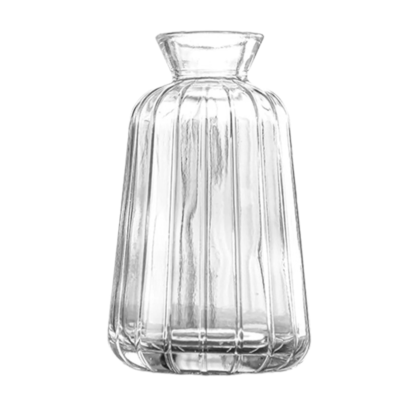 Vintage Embossed Glass Vase — Wide Mouth Hydroponic Flower & Home Decor