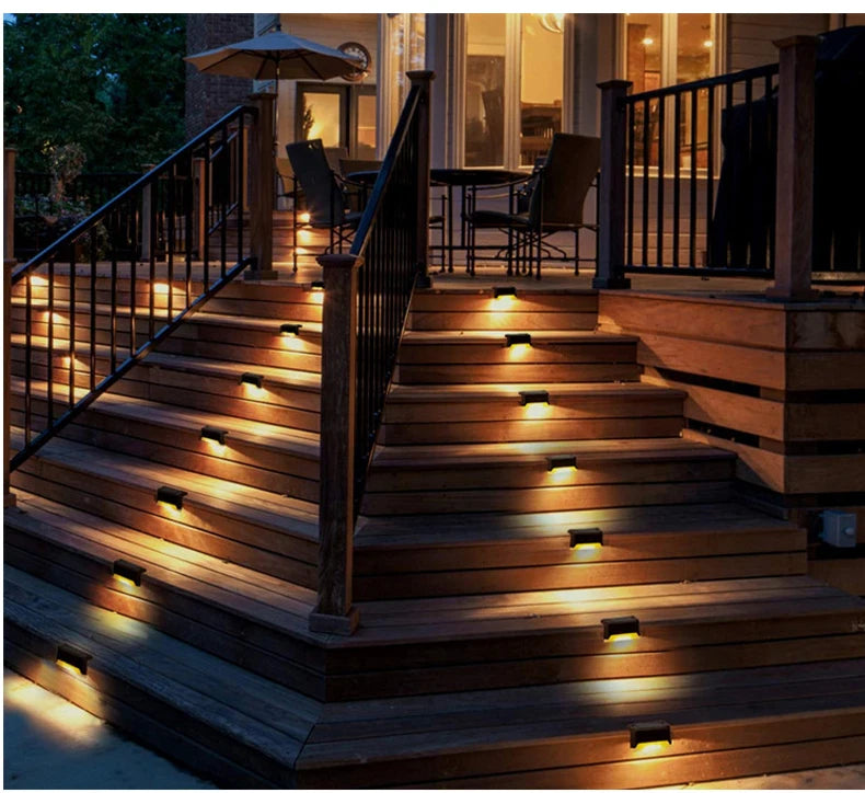 Solar LED Lights Deck Stairs- Waterproof Solar Step Lamp Patio Garden Decor