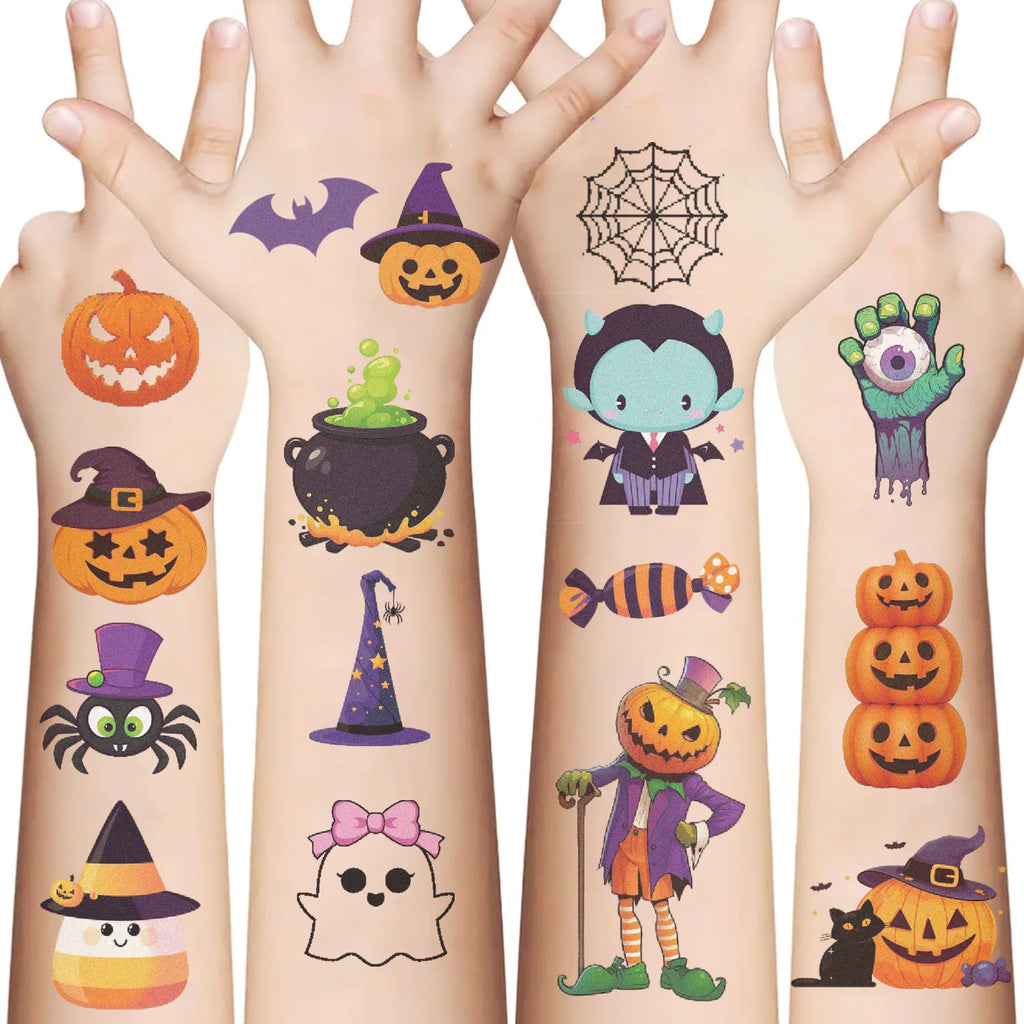 Kids Halloween Temporary Tattoos — 10 Sheets of Spooky Fun