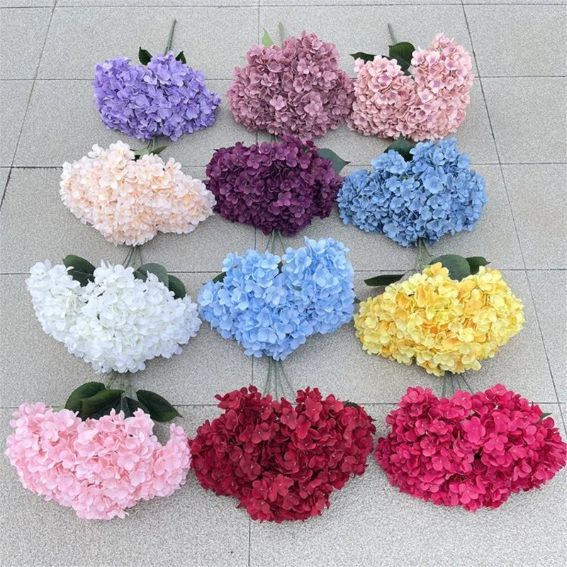 Hydrangea Bouquet Silk Artificial Flowers- 5 heads