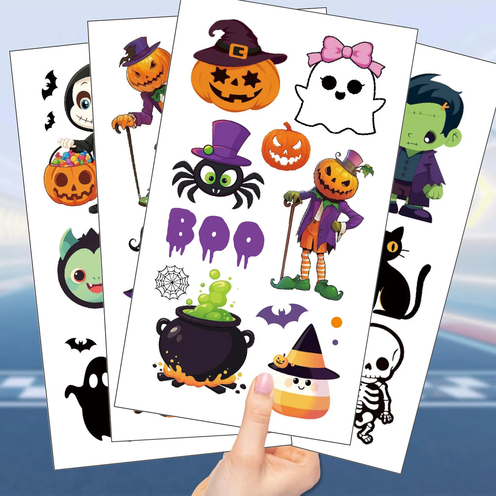 Kids Halloween Temporary Tattoos — 10 Sheets of Spooky Fun