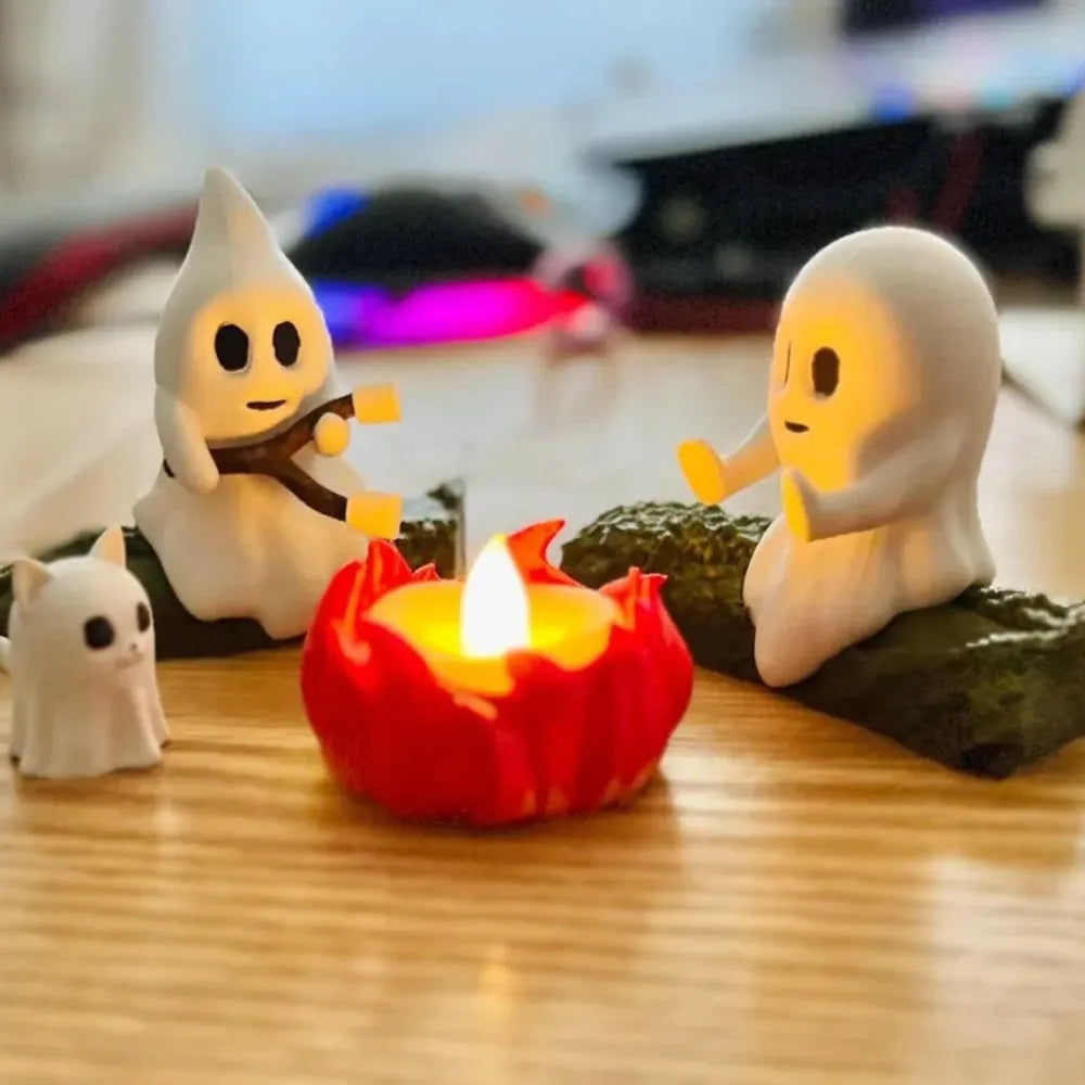 Ghost Campfire Halloween Decor Set | Spooky Outdoor & Indoor Scene