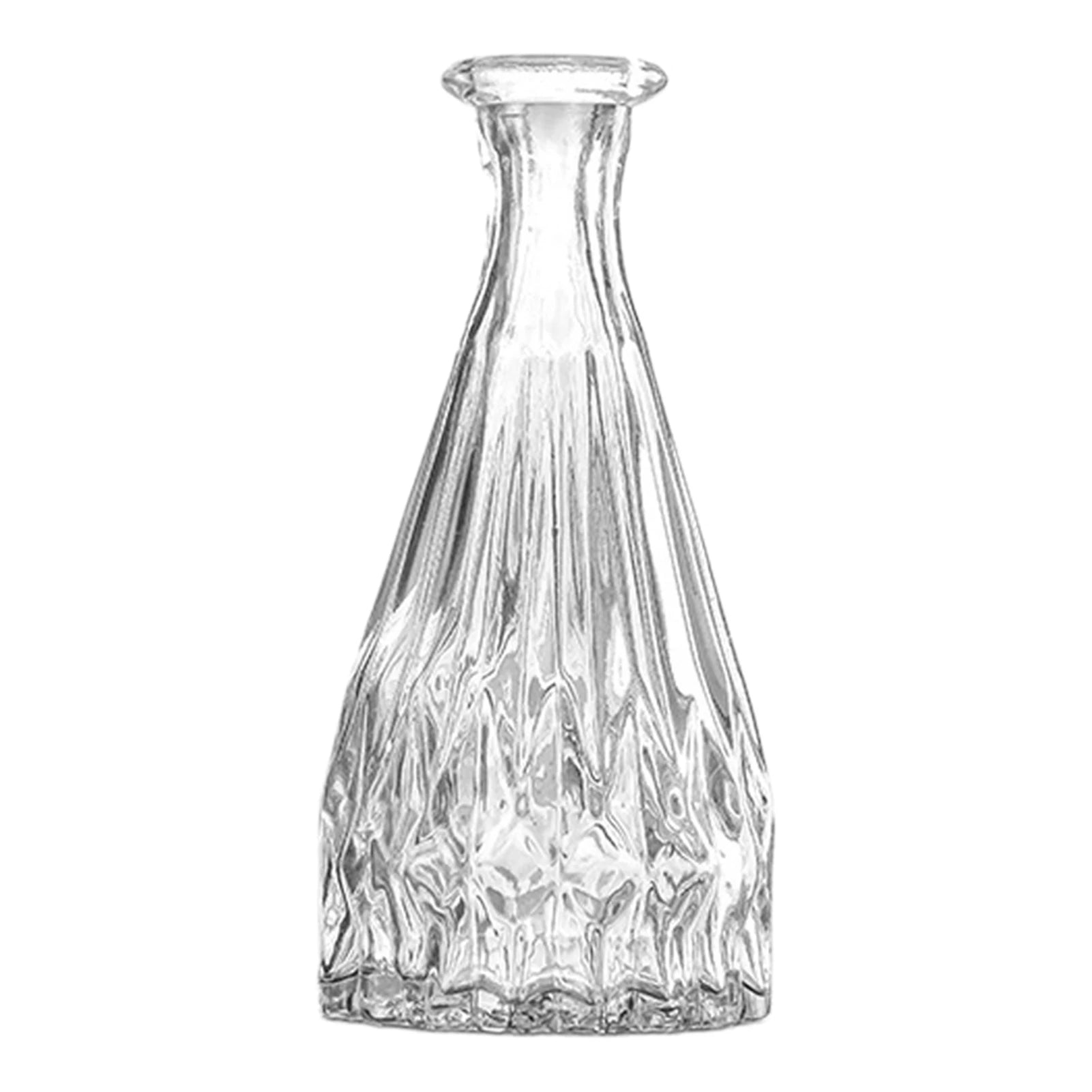 Vintage Embossed Glass Vase — Wide Mouth Hydroponic Flower & Home Decor