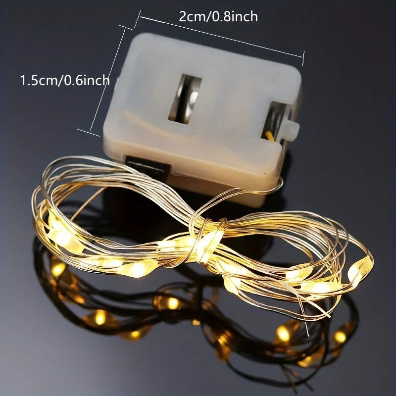 Mini Fairy Lights, 10 pack, waterproof, Copper With 3 Speed Modes for Christmas Decorations and Outdoor Use Battery Powered