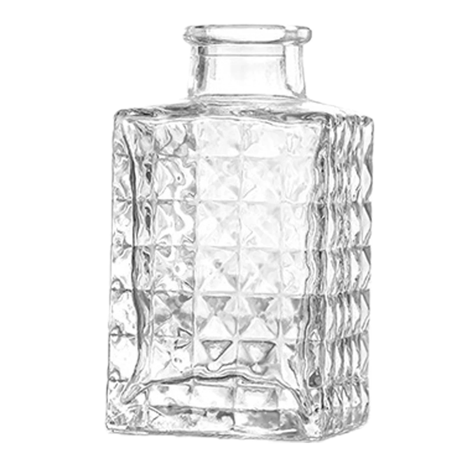 Vintage Embossed Glass Vase — Wide Mouth Hydroponic Flower & Home Decor