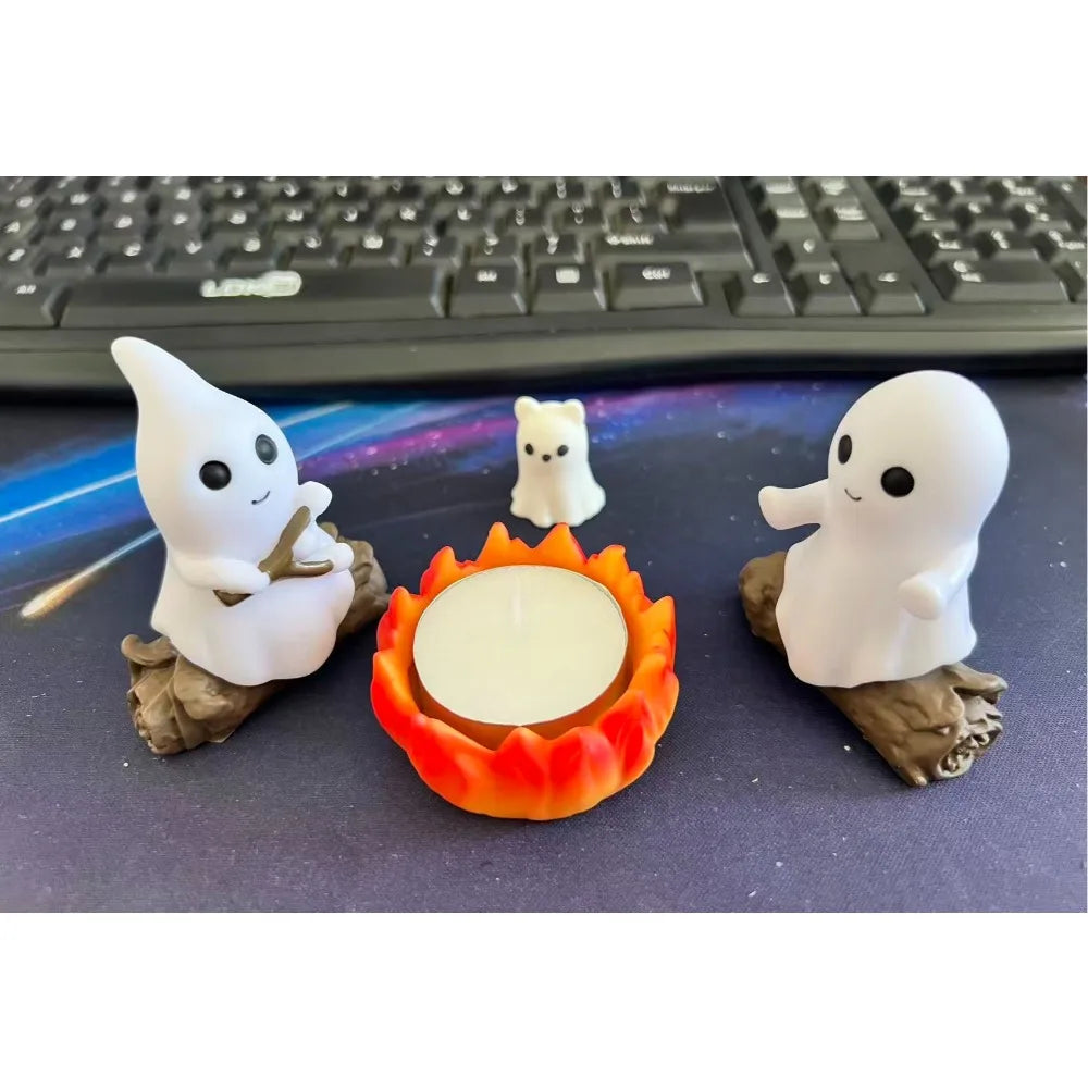 Ghost Campfire Halloween Decor Set | Spooky Outdoor & Indoor Scene
