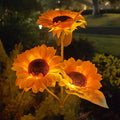 Solar Sunflower Garden Stake Lights-No Wires, Warm Glow