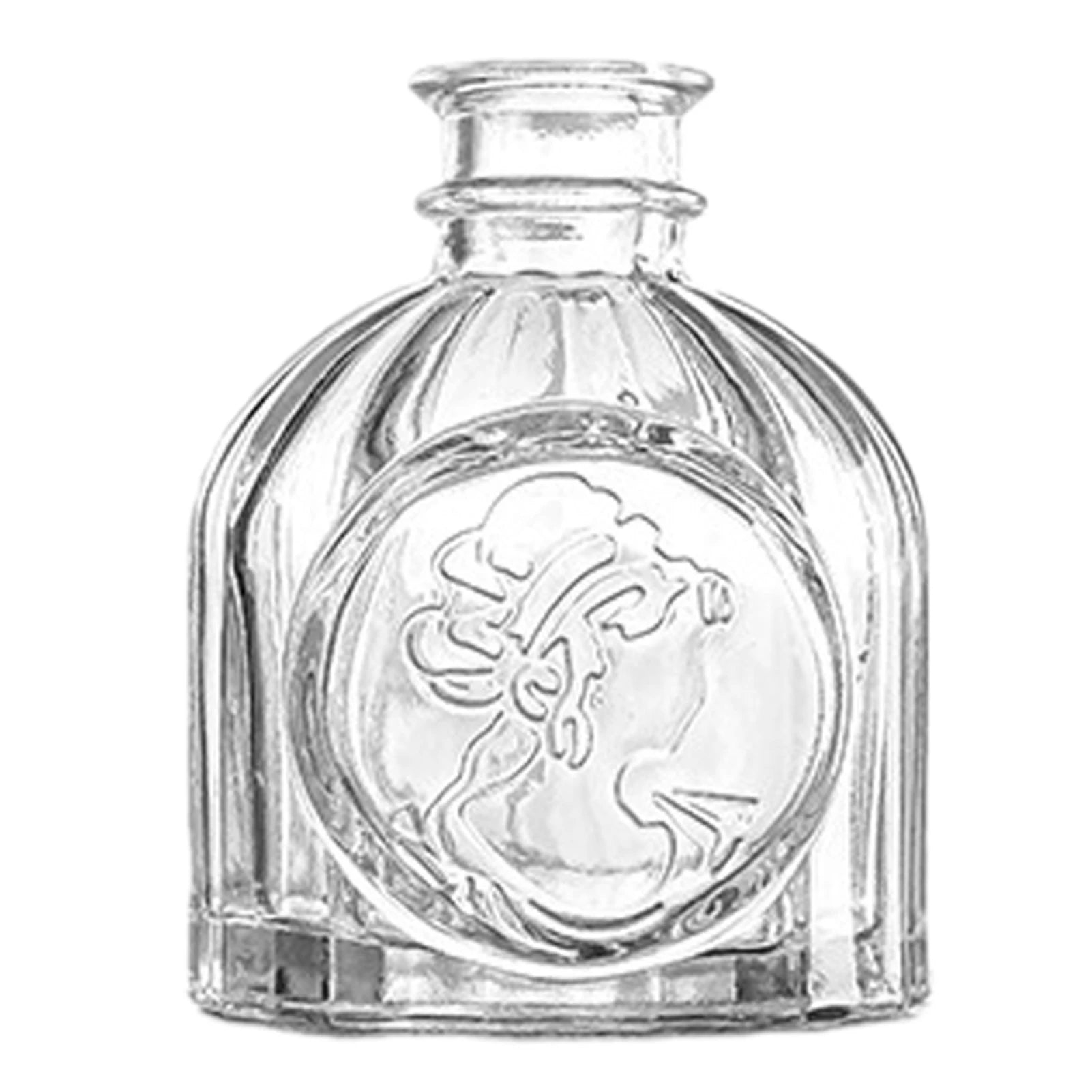 Vintage Embossed Glass Vase — Wide Mouth Hydroponic Flower & Home Decor