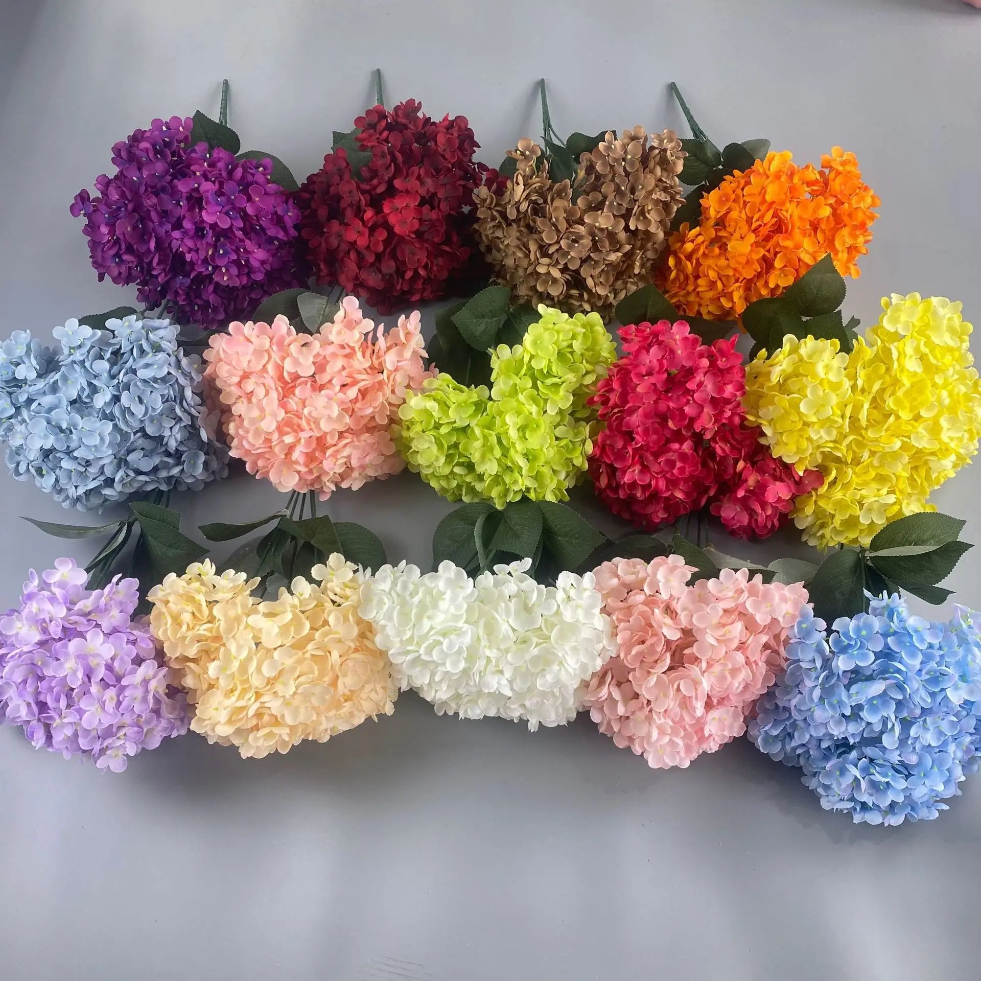 Hydrangea Bouquet Silk Artificial Flowers- 5 heads