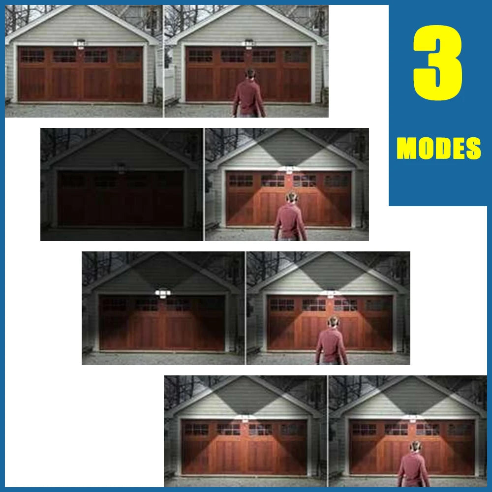 Outdoor Motion Sensor Lamp, 4-Head Solar Power Light, pack of 1
