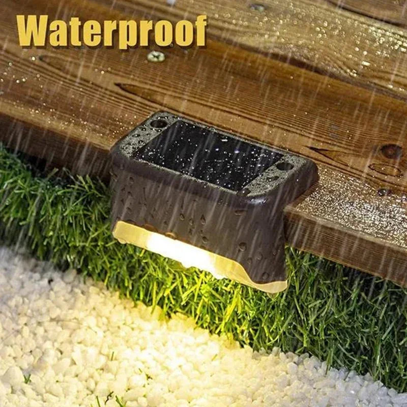 Solar LED Lights Deck Stairs- Waterproof Solar Step Lamp Patio Garden Decor