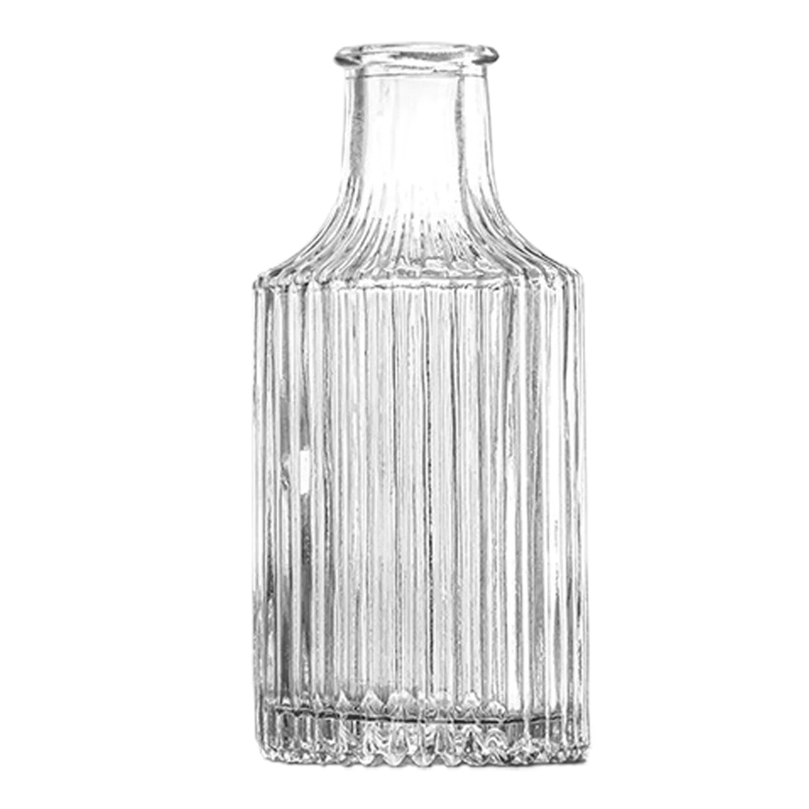 Vintage Embossed Glass Vase — Wide Mouth Hydroponic Flower & Home Decor
