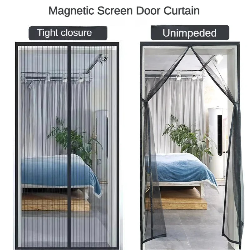 Magnetic Mesh Door Screen Curtain — Hands-Free Bug & Mosquito Protection