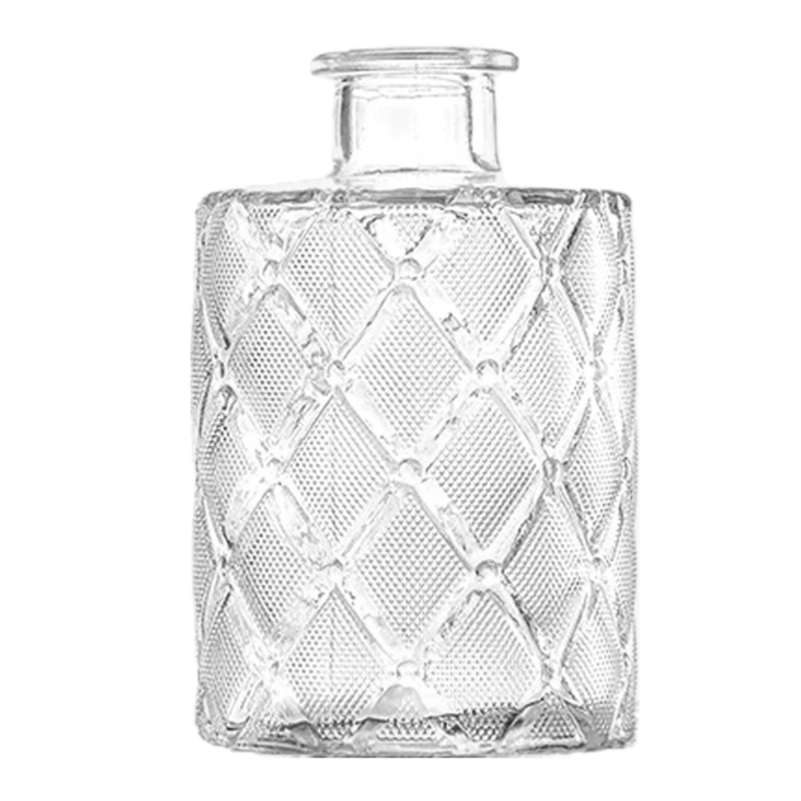 Vintage Embossed Glass Vase — Wide Mouth Hydroponic Flower & Home Decor