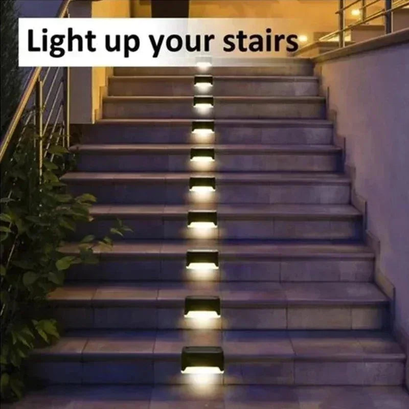 Solar LED Lights Deck Stairs- Waterproof Solar Step Lamp Patio Garden Decor