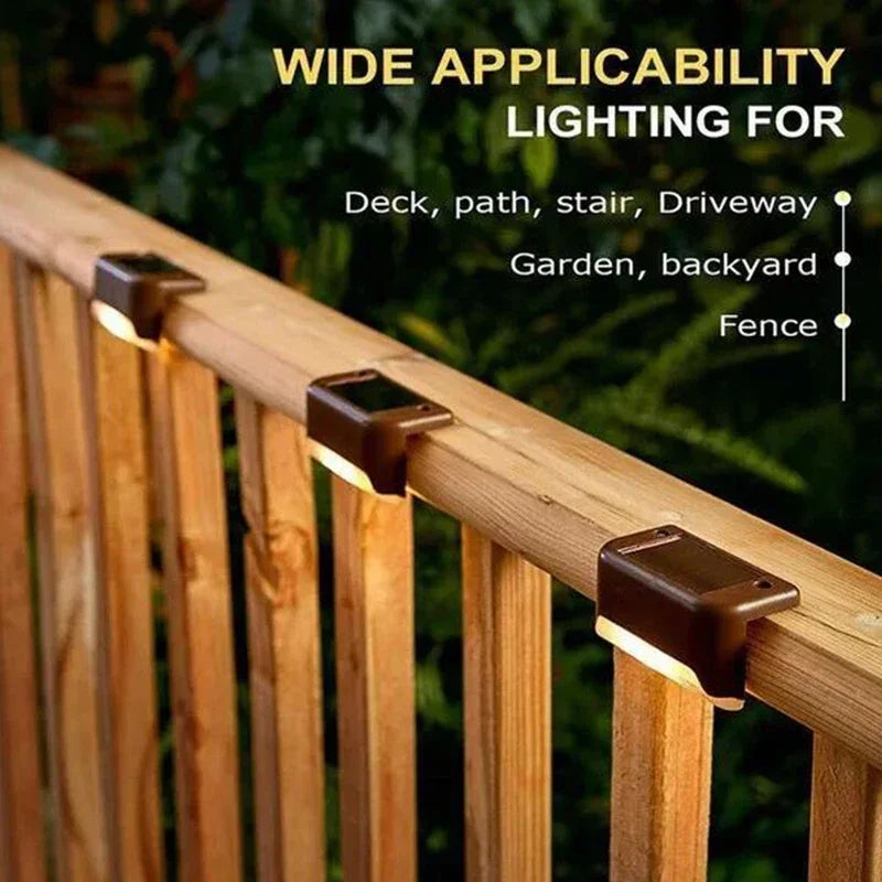 Solar LED Lights Deck Stairs- Waterproof Solar Step Lamp Patio Garden Decor
