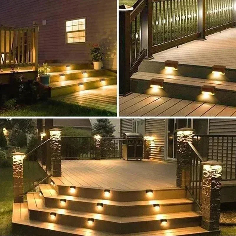 Solar LED Lights Deck Stairs- Waterproof Solar Step Lamp Patio Garden Decor