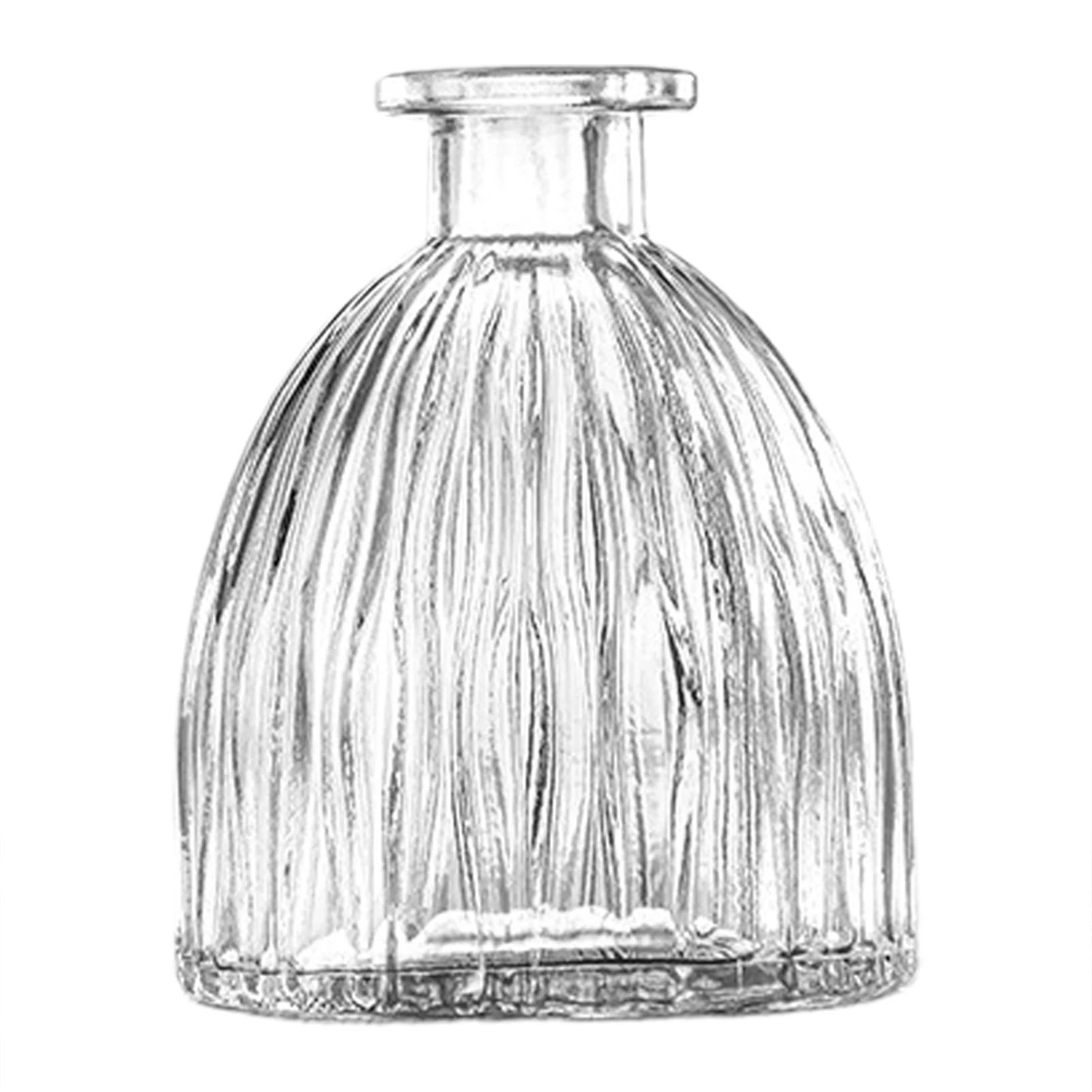 Vintage Embossed Glass Vase — Wide Mouth Hydroponic Flower & Home Decor