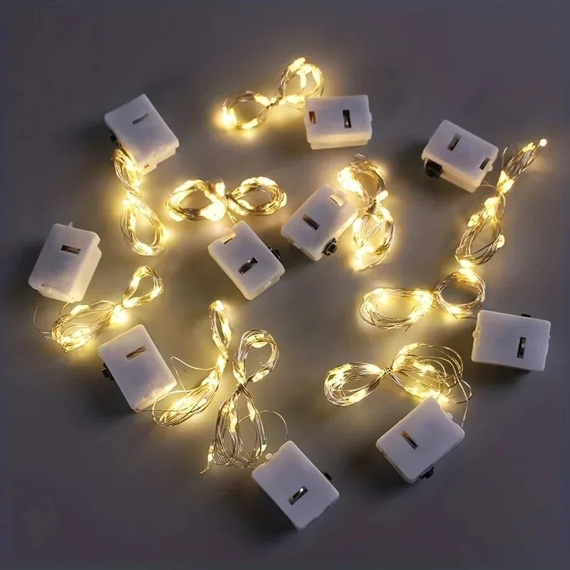 Mini Fairy Lights, 10 pack, waterproof, Copper With 3 Speed Modes for Christmas Decorations and Outdoor Use Battery Powered