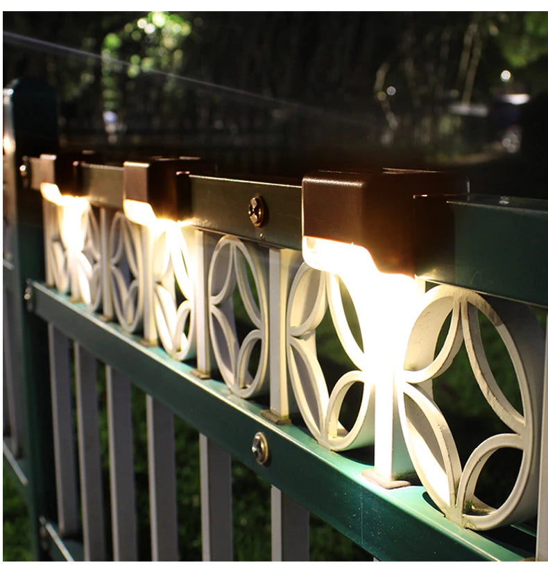 Solar LED Lights Deck Stairs- Waterproof Solar Step Lamp Patio Garden Decor