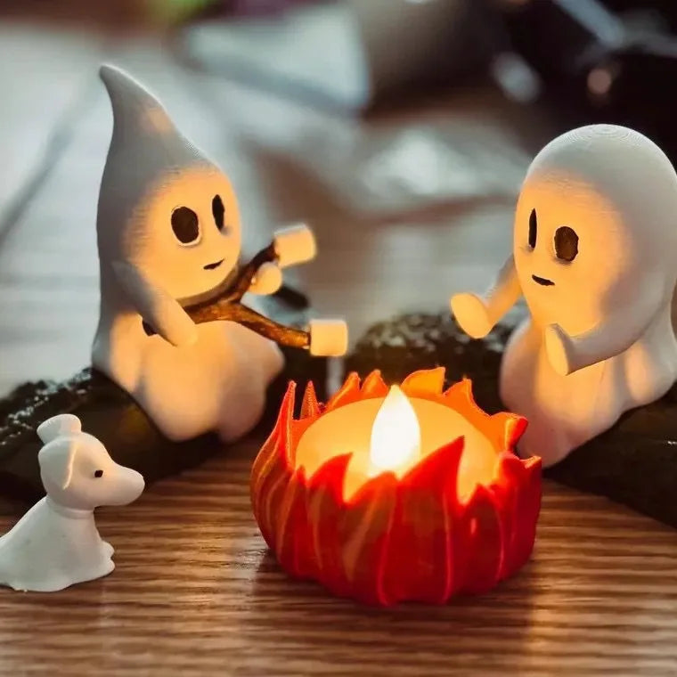 Ghost Campfire Halloween Decor Set | Spooky Outdoor & Indoor Scene