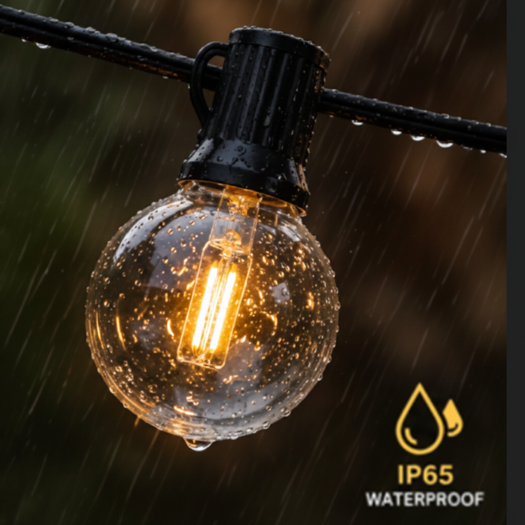 Premium Outdoor String Lights — Warm White Globe Bulbs for Patios, Pergolas & Gardens