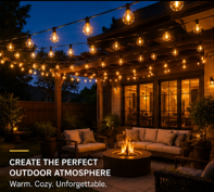 Premium Outdoor String Lights — Warm White Globe Bulbs for Patios, Pergolas & Gardens