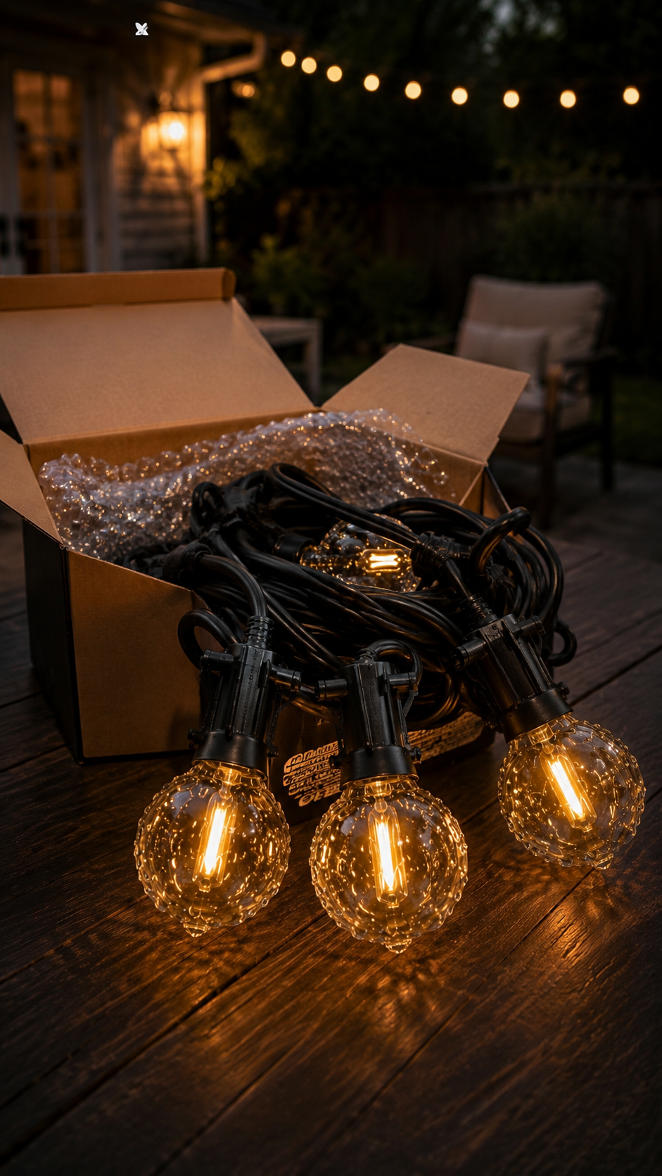Premium Outdoor String Lights — Warm White Globe Bulbs for Patios, Pergolas & Gardens